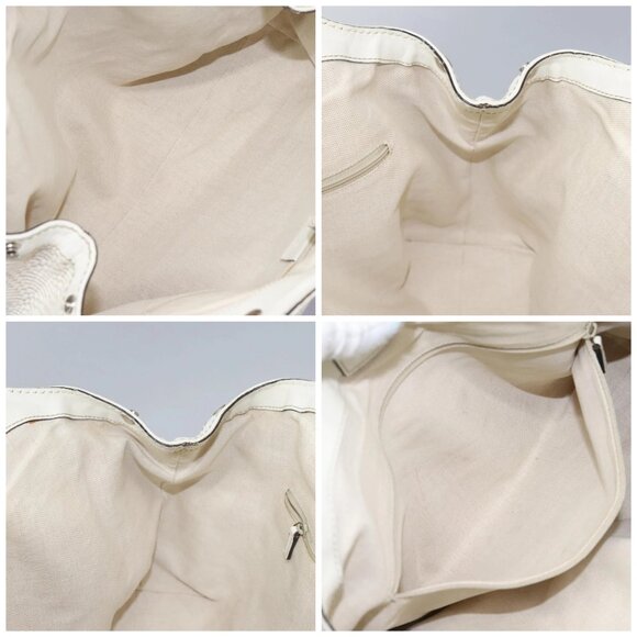 GUCCI Hand Bag Raffia Silver White Auth - Picture 16 of 16